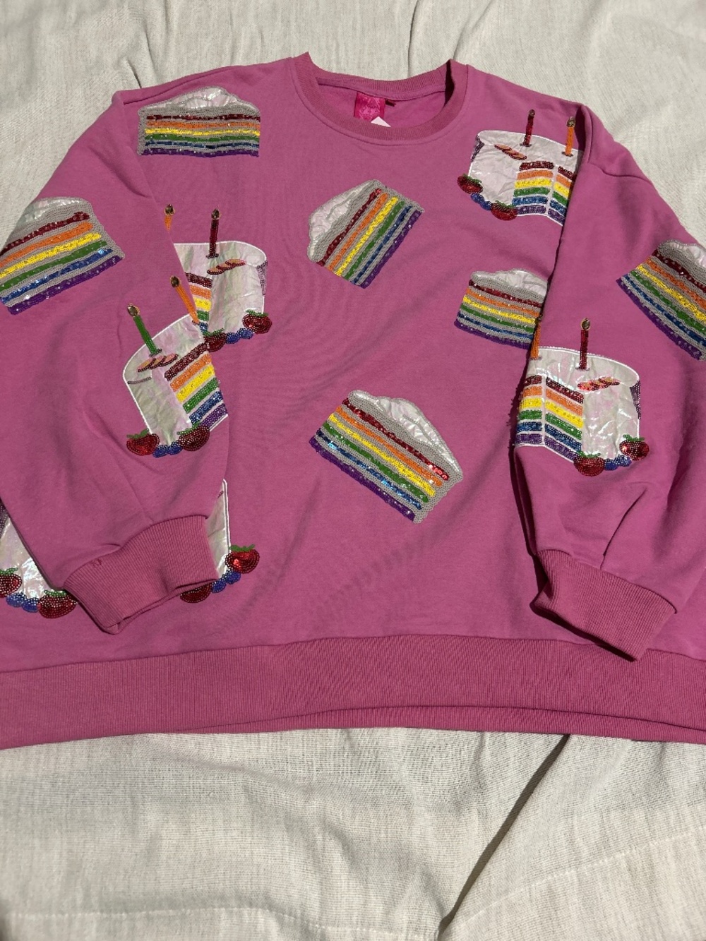 Queen of Sparkles Birthday Cake sweatshirt
